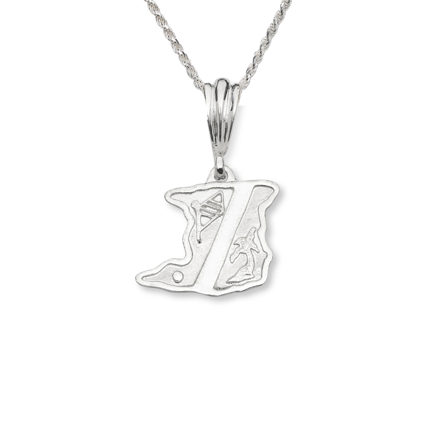 Trinidad Map 925 Sterling Silver Pendant Necklace