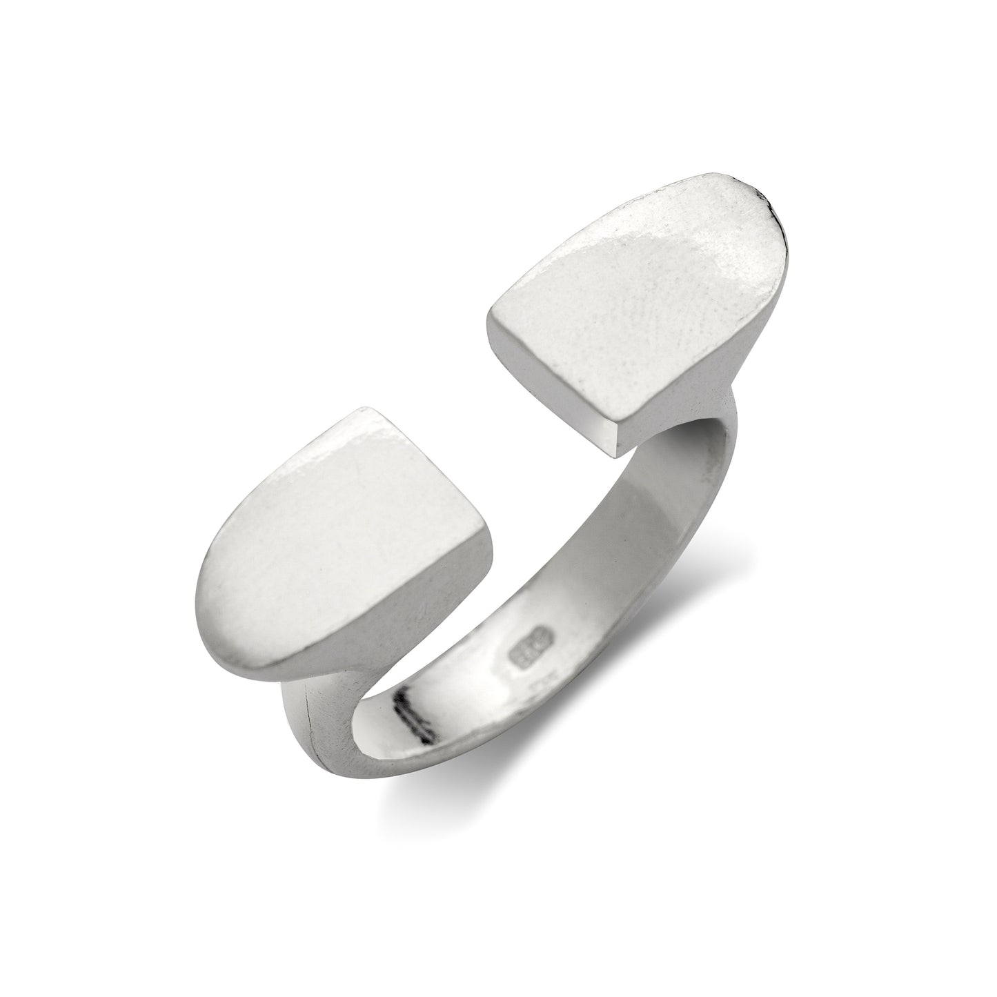 Dual Plain Square Shape Open .925 Sterling Silver Ring for men, for women