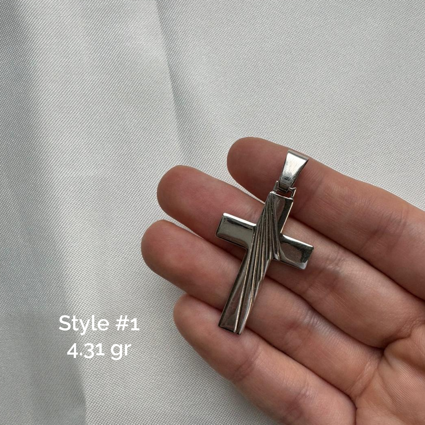 Flat Cross .925 Sterling Silver Charm, Pendant