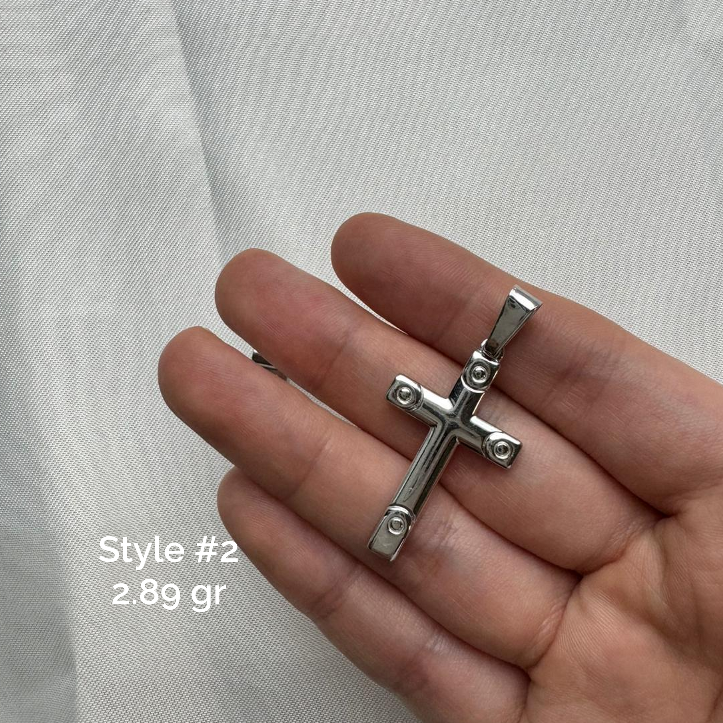 Flat Cross .925 Sterling Silver Charm, Pendant