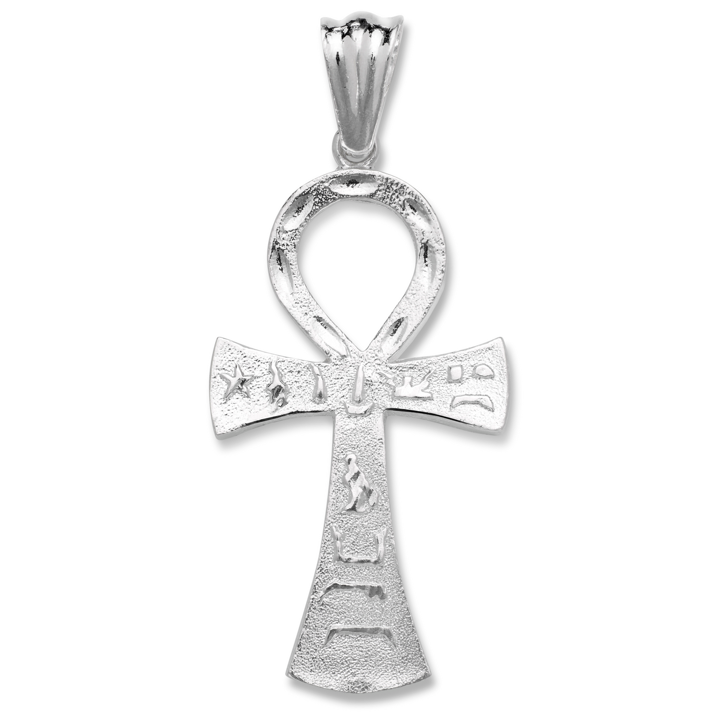 Large Ankh Hieroglyphic . 925 Sterling Silver Pendant