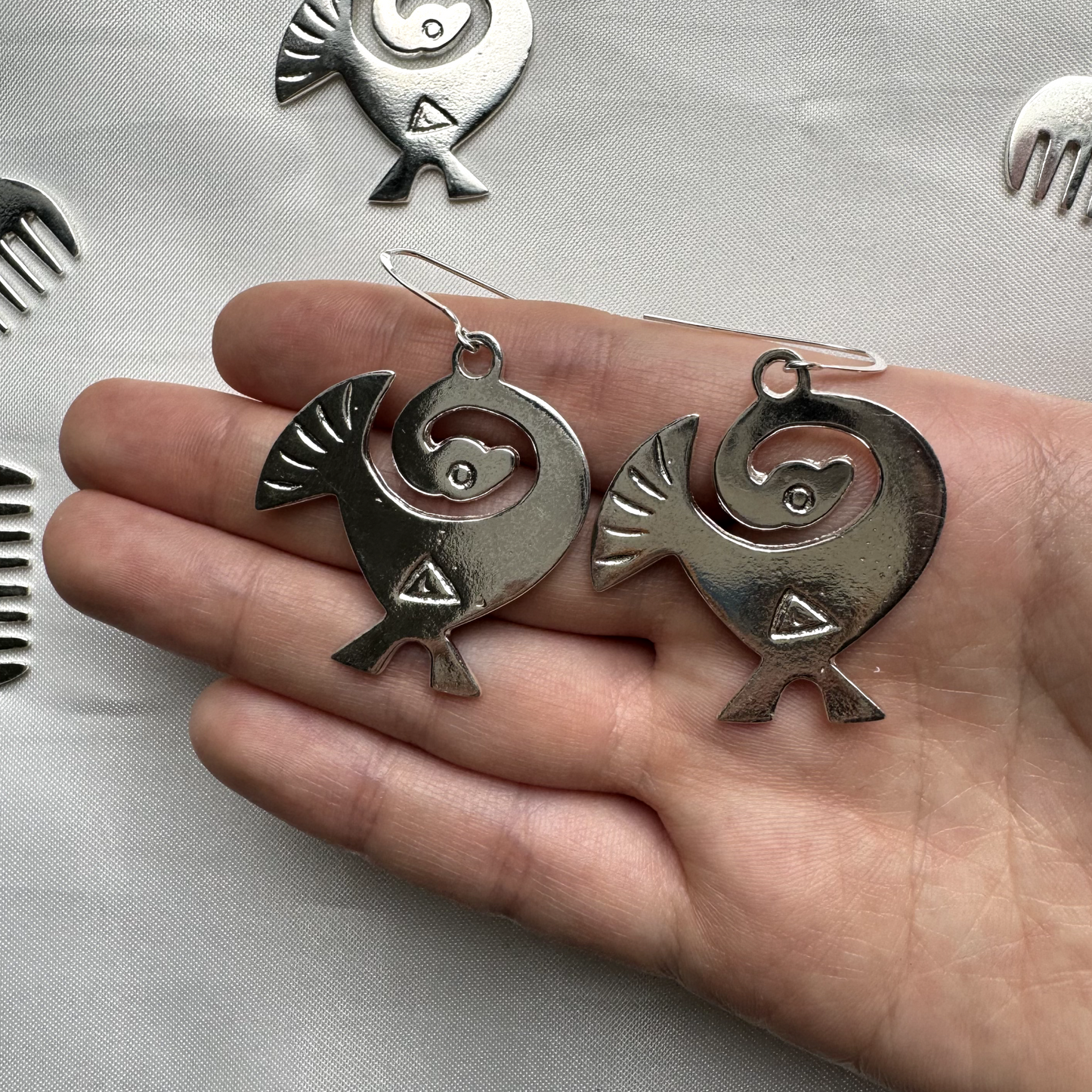 Sankofa Birds .925 Sterling Silver Earrings