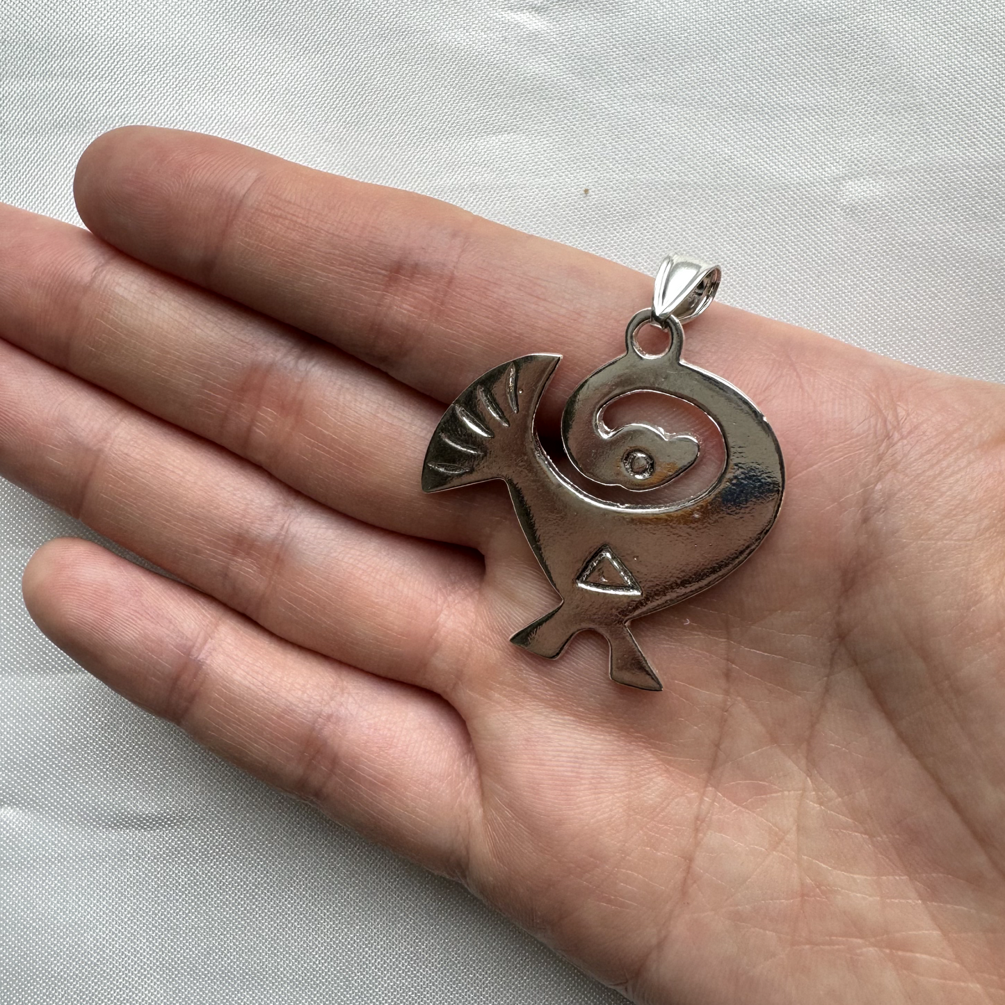 Sankofa Birds .925 Sterling Silver Pendant Necklace