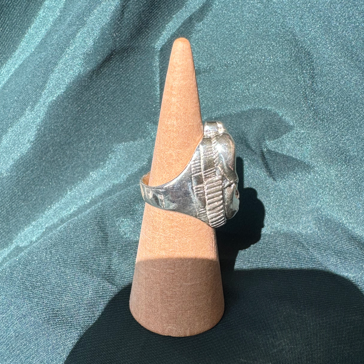 African Mask .925 Sterling Silver Statement Ring