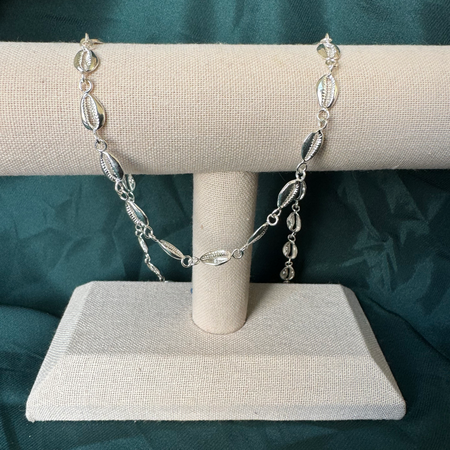 Flat Cowrie Shell .925 Sterling Silver Necklace