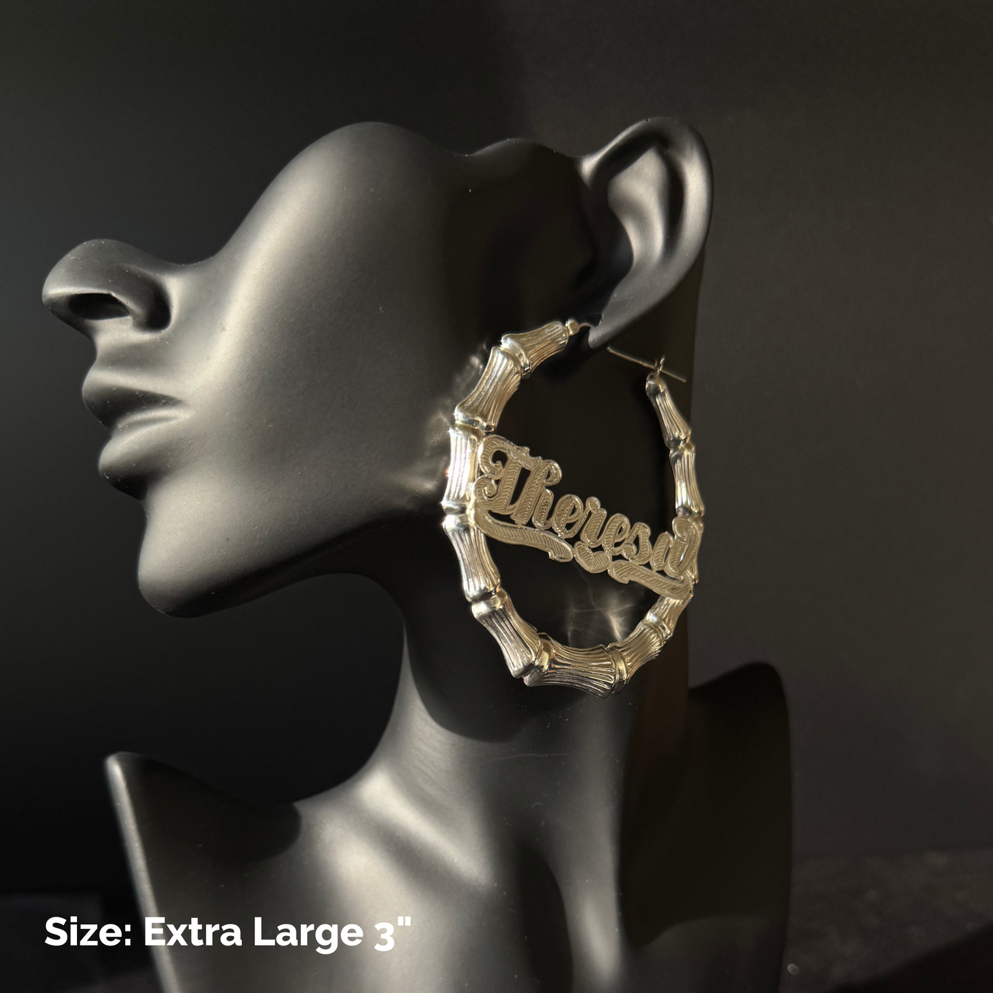 Better Jewelry, Personalized .925 Sterling Silver Bamboo Hoops