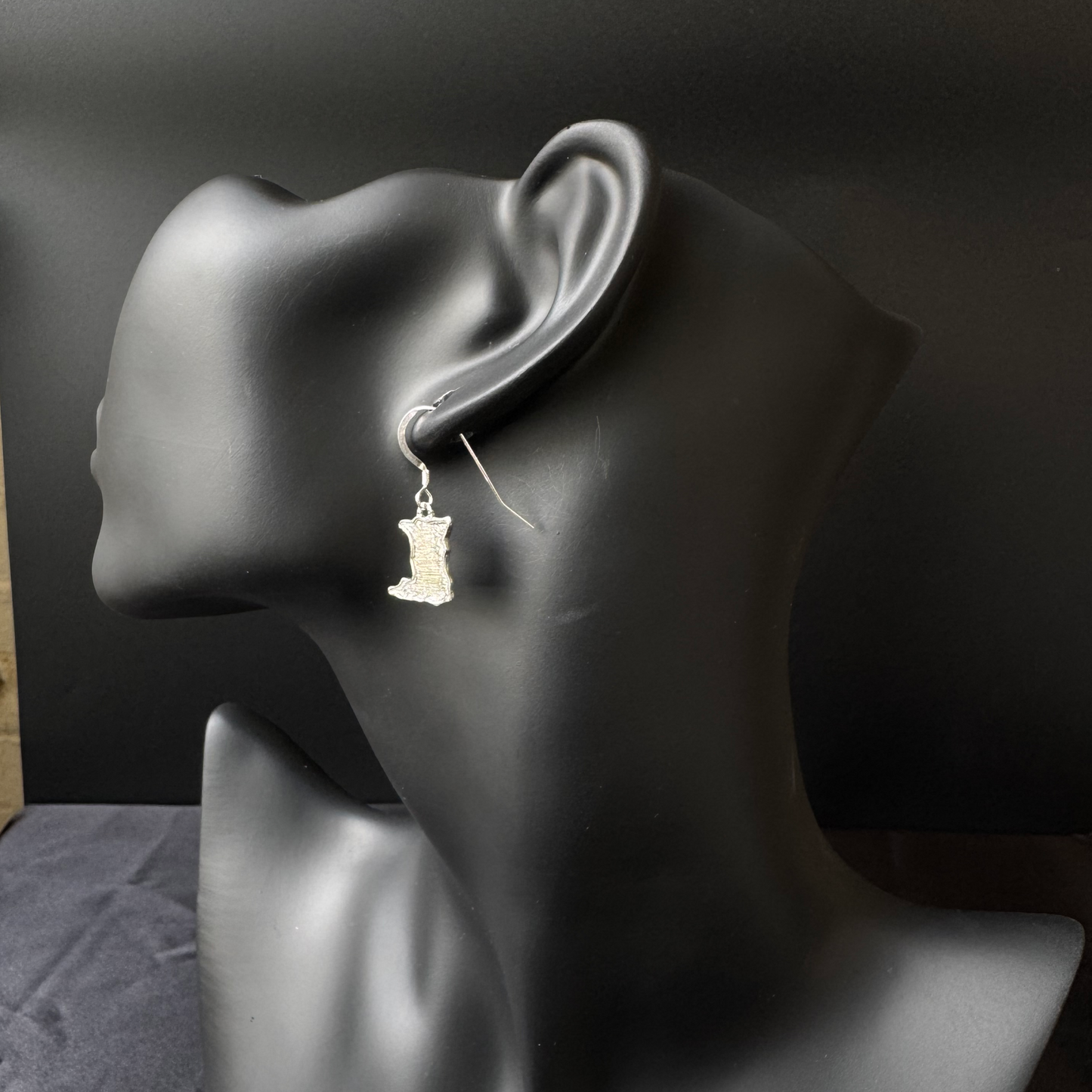 Small Trinidad Map 925 Sterling Silver Earrings