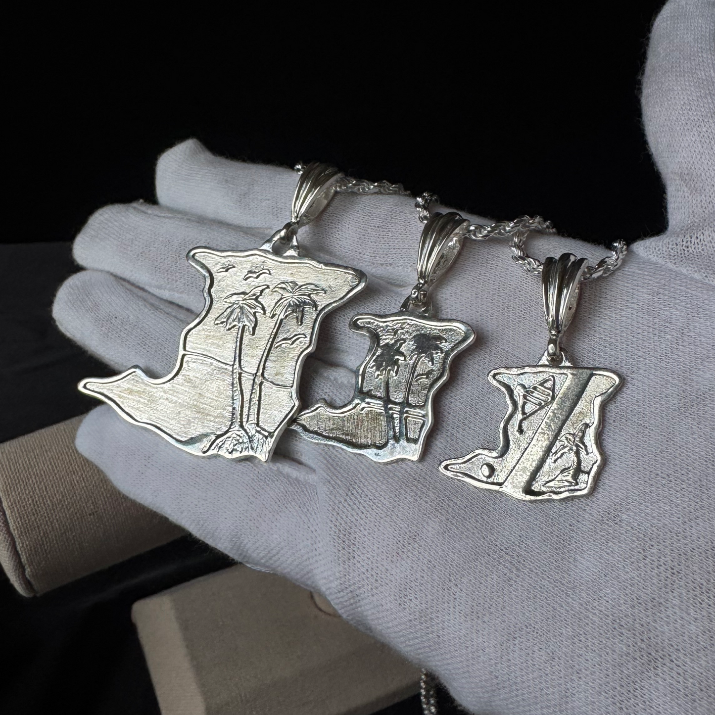 Trinidad Map 925 Sterling Silver Pendant Necklace