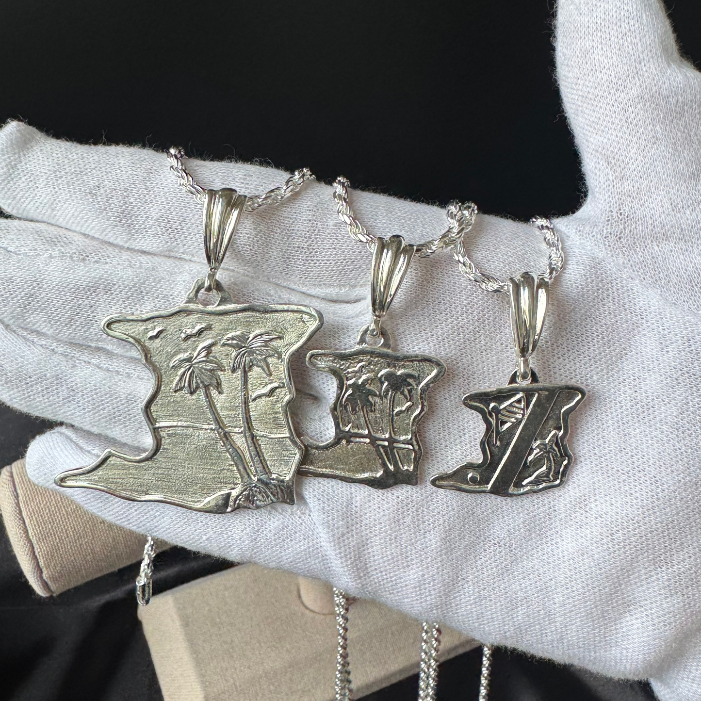 Trinidad Map 925 Sterling Silver Pendant Necklace
