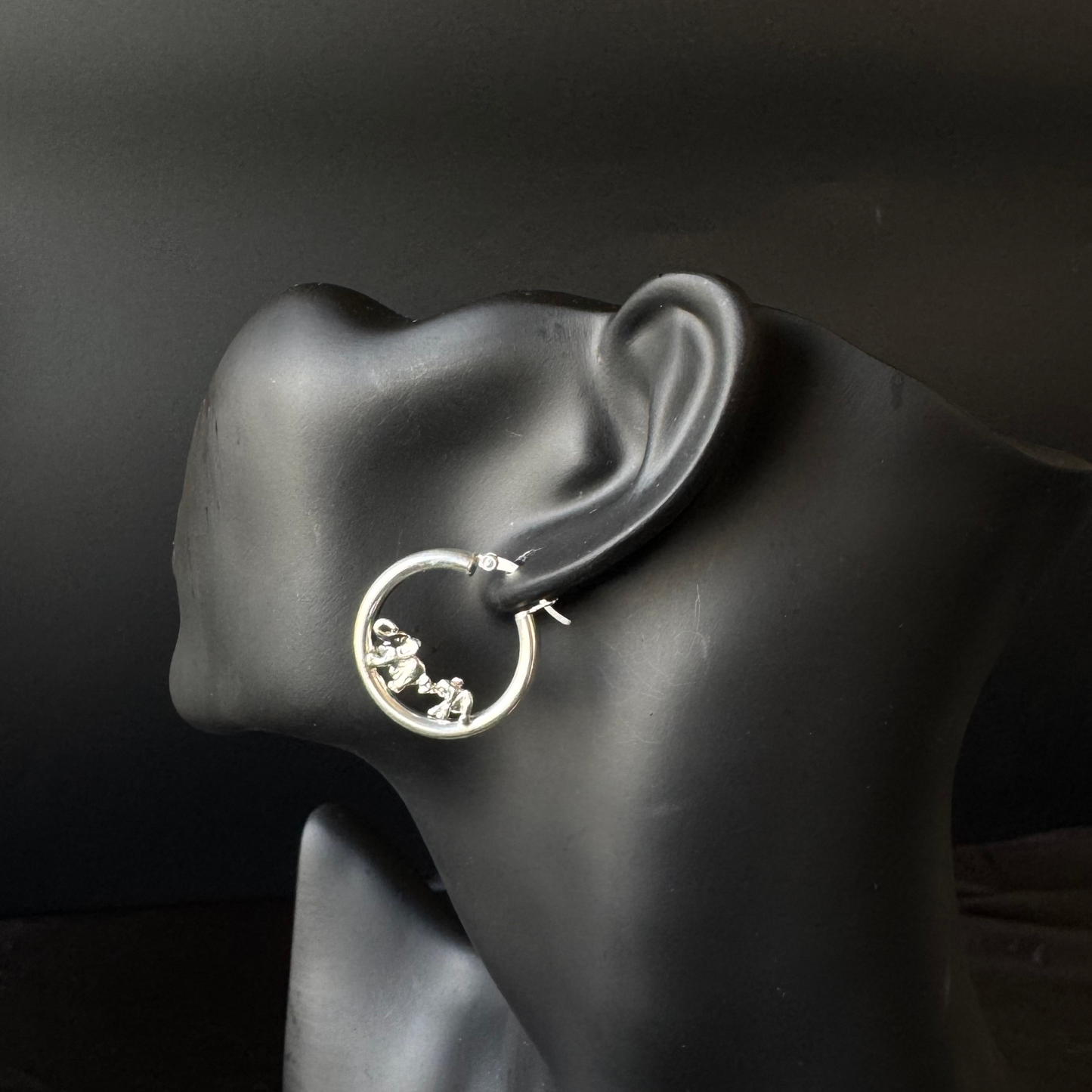 Elephant 925 Sterling Silver Hoops