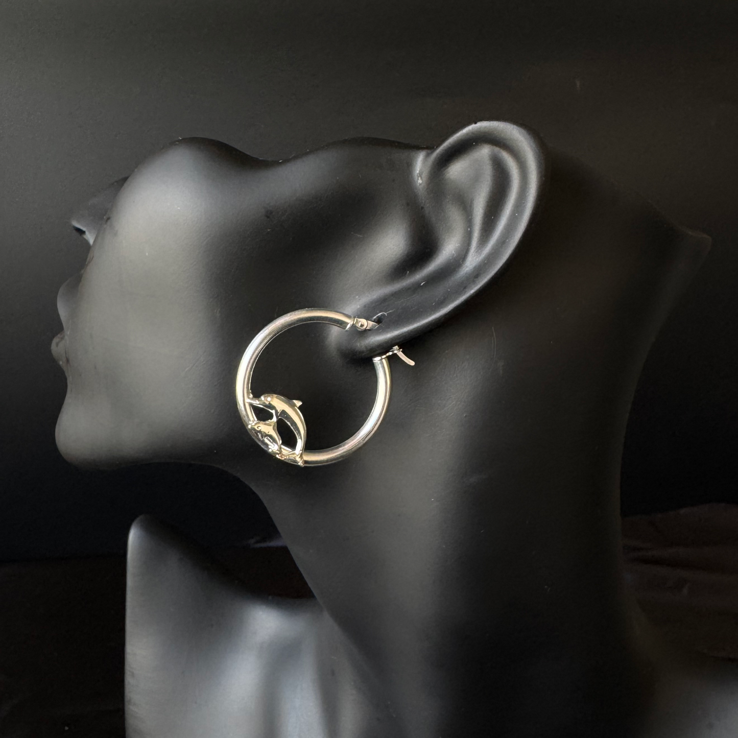 Dolphin 925 Sterling Silver Hoops