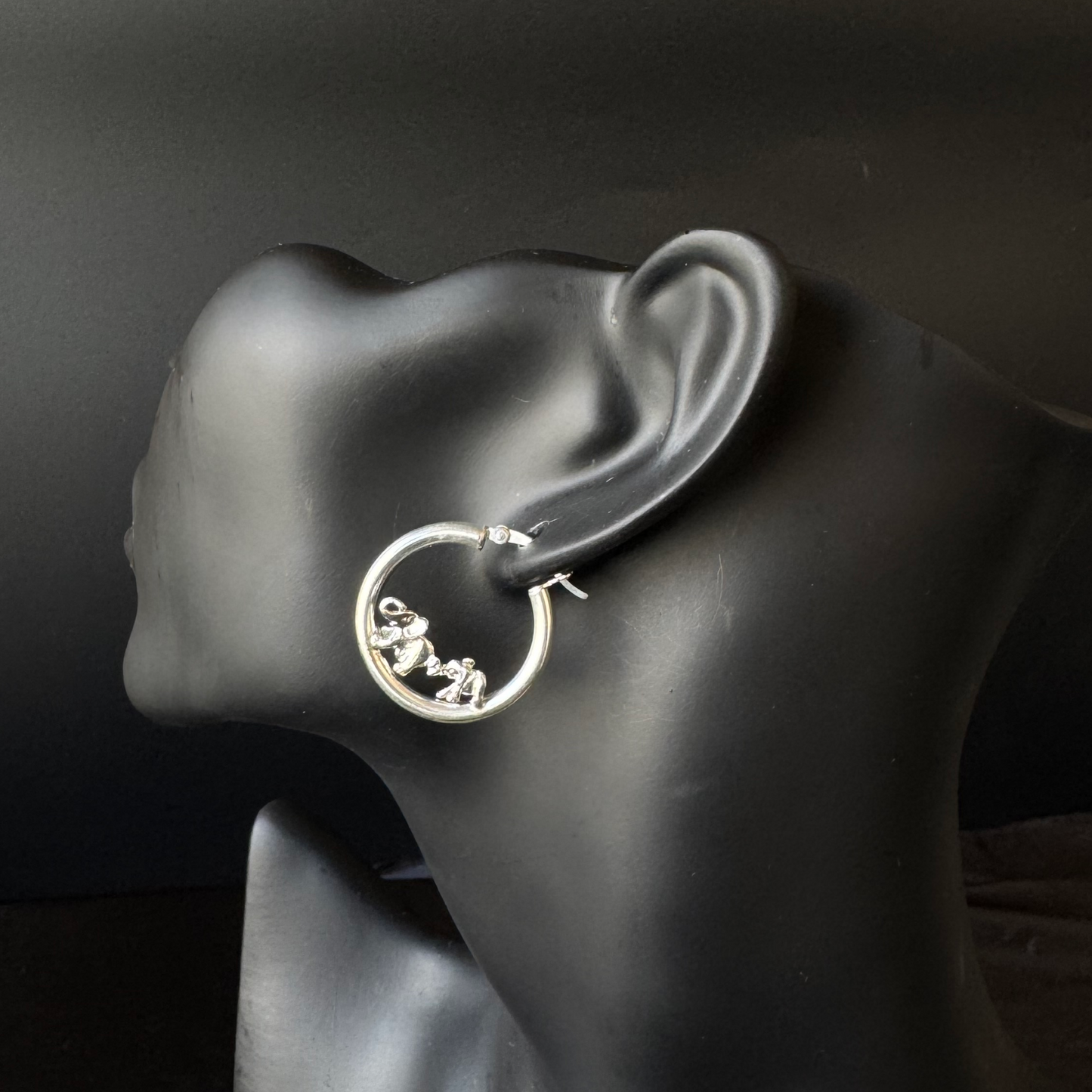 Elephant 925 Sterling Silver Hoops