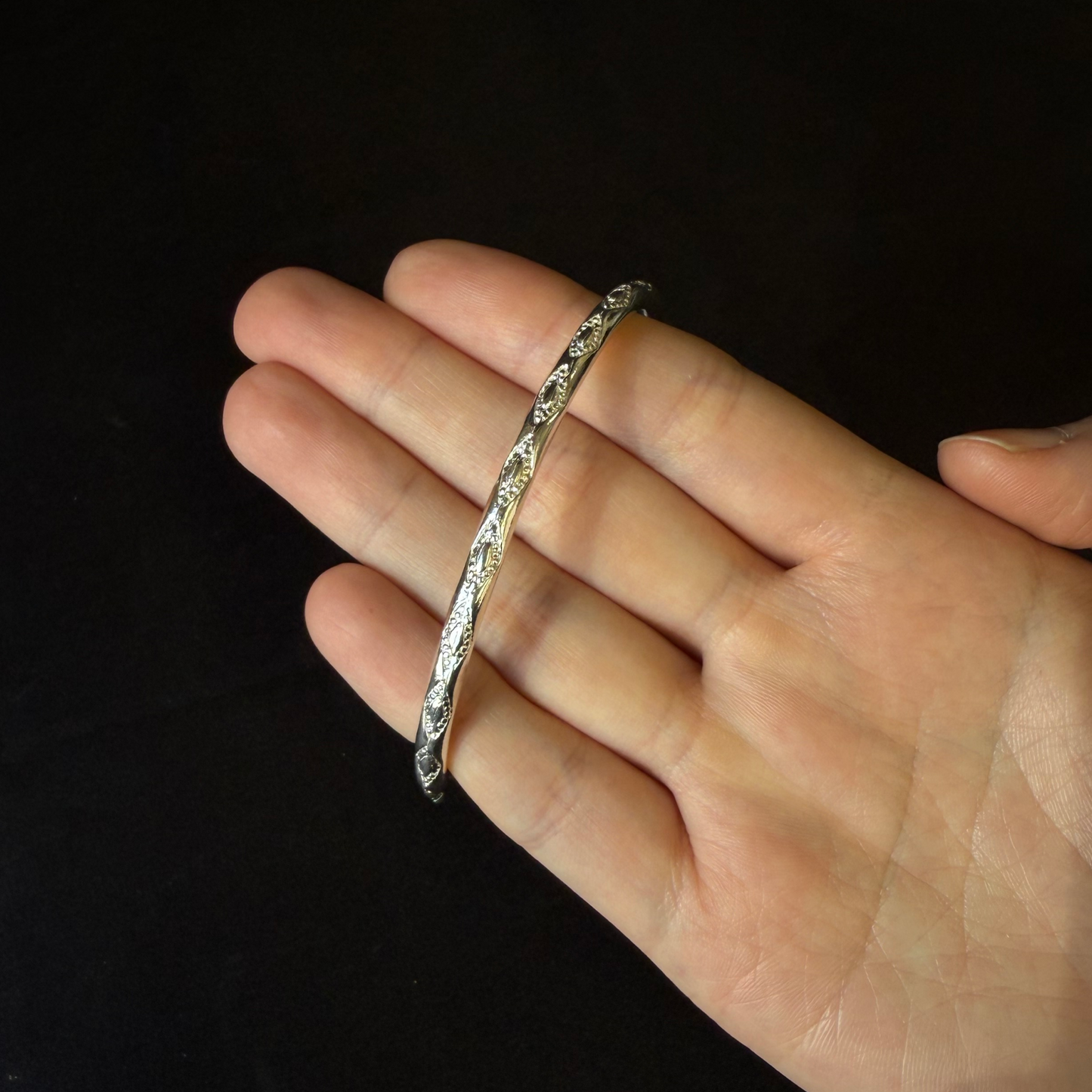 Trinidad and Tobago .925 Sterling Silver West Indian Bangle, 1 piece