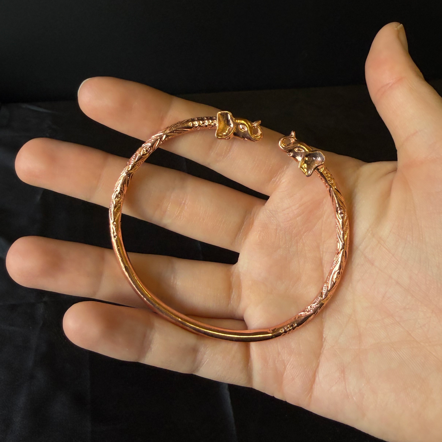 Elephant Pure Copper West Indian Bangle, 1 piece