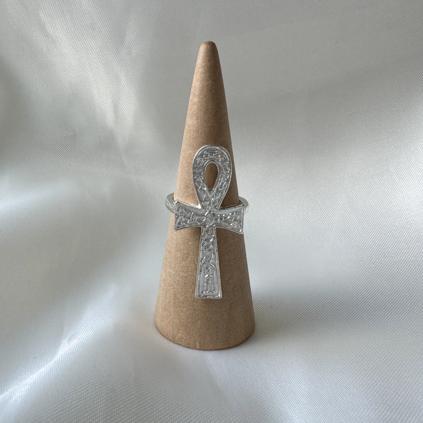 Better Jewelry Etched Ankh Ring .925 Solid Sterling Silver Ring (7.5 grams)