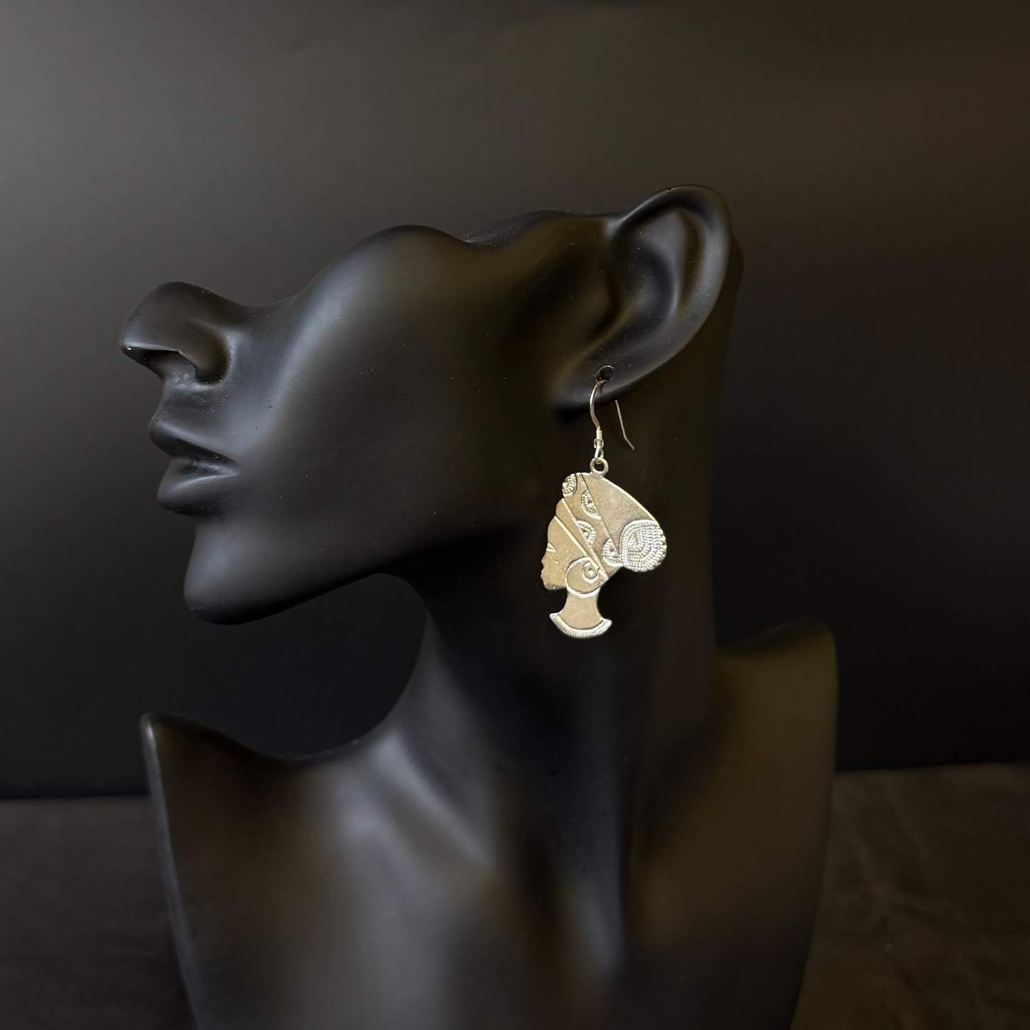 Afro Woman .925 Sterling Silver Earrings