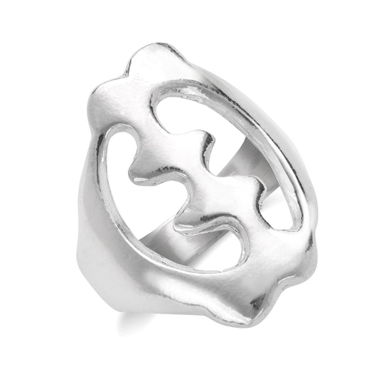 Gye Nyame .925 Solid Sterling Silver Ring, Adnikra symbol ring