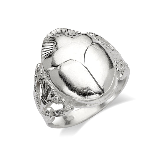 Heavy Egyptian Scarab .925 Sterling Silver Ring, Handcrafted in USA