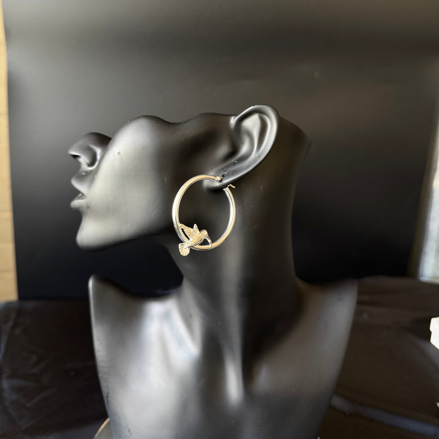 Hummingbird 925 Sterling Silver Hoops