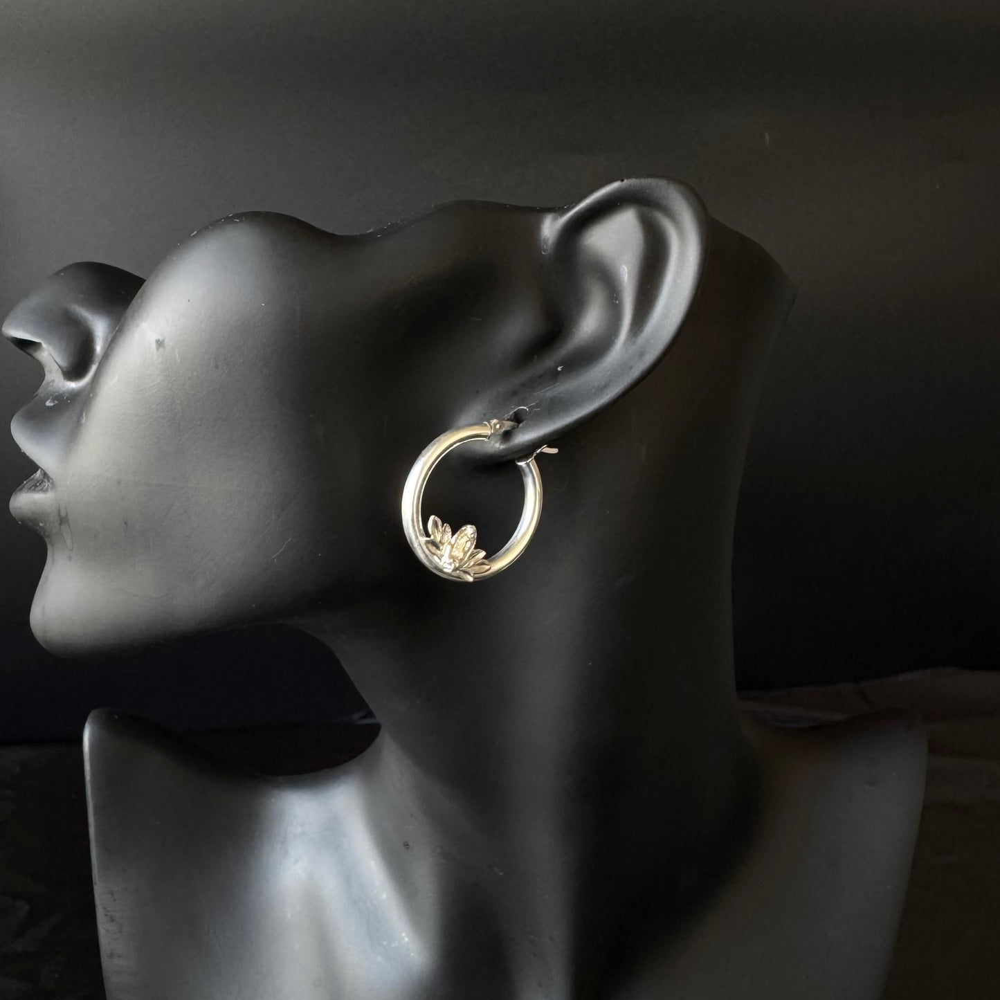 Virgen de Guadalupe 925 Sterling Silver Hoops