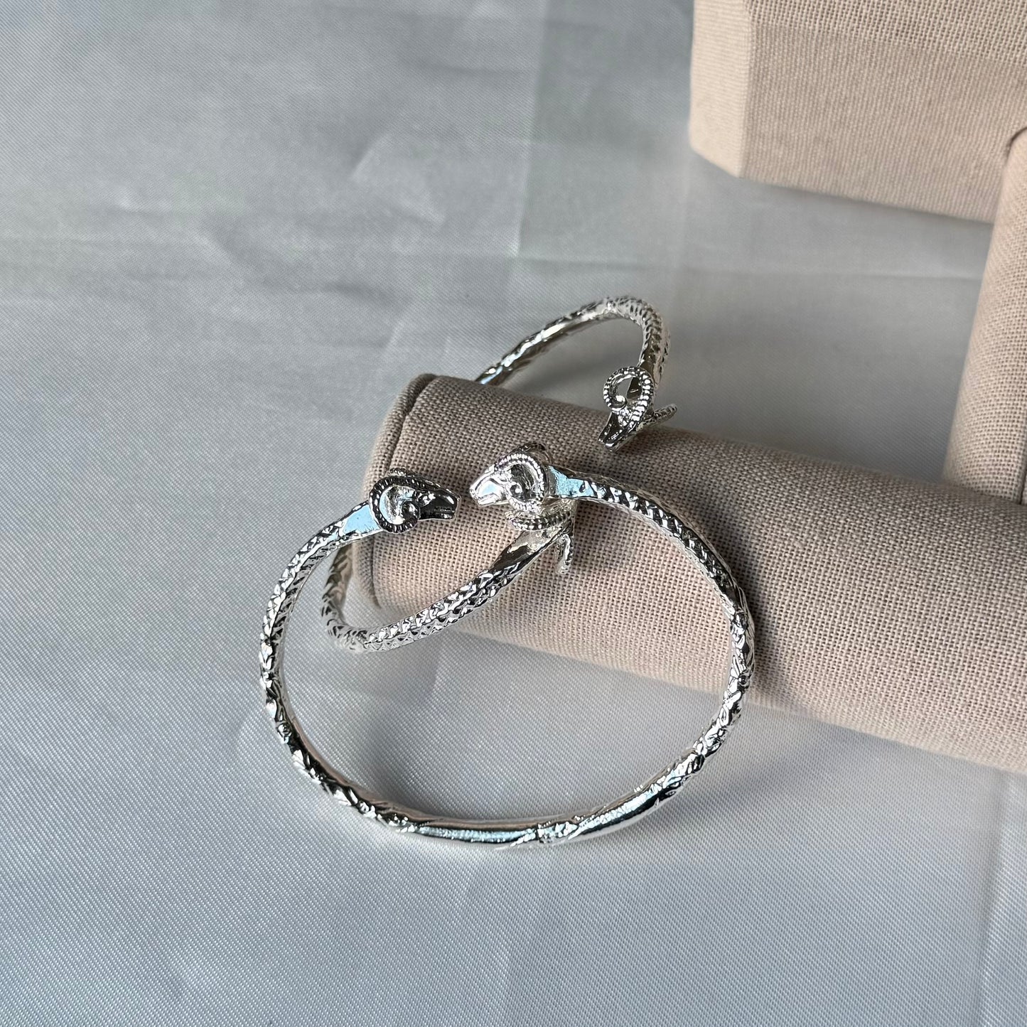Better Jewelry Solid .925 Sterling Silver Thick West Indian Bangles with Ram Ends, 1 pair