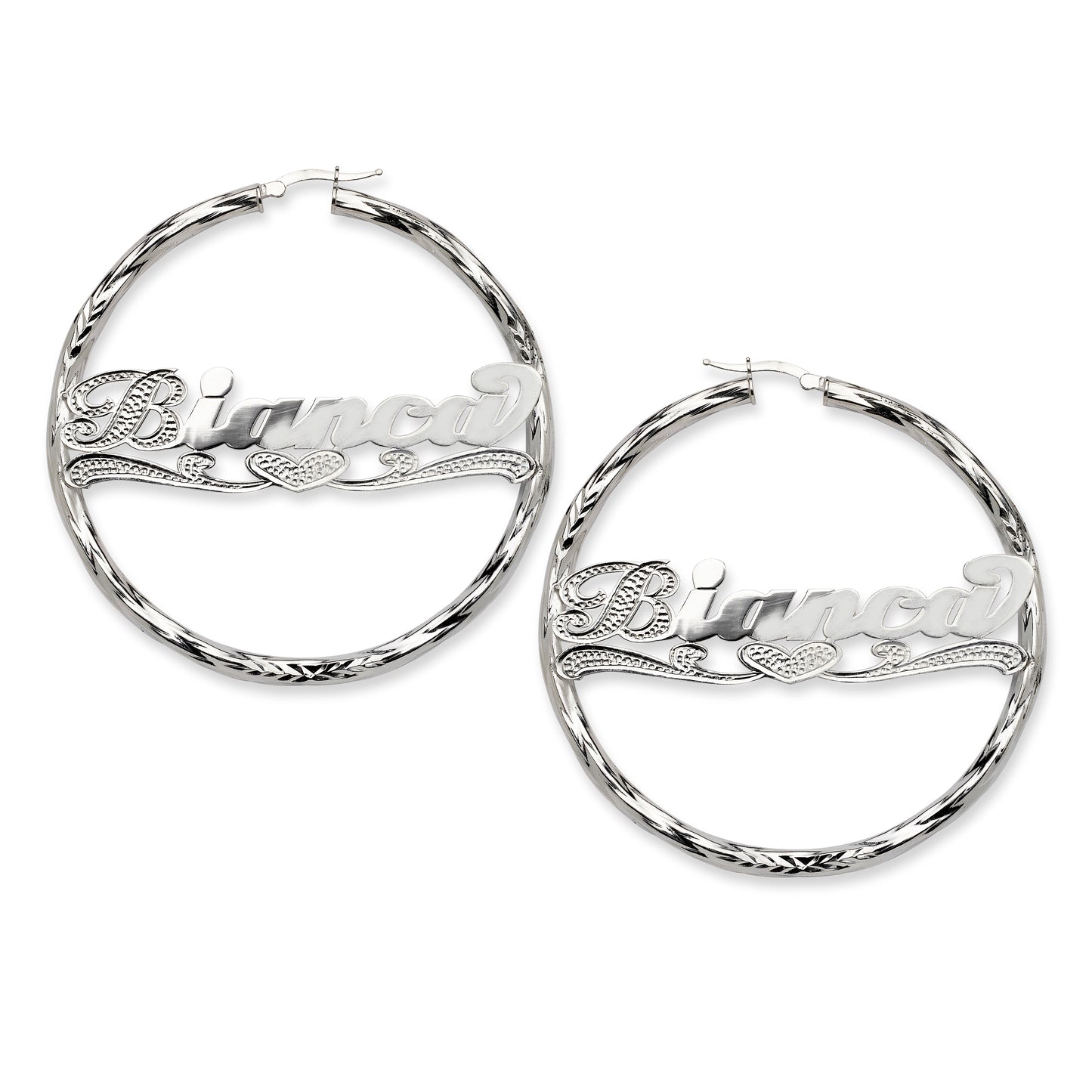 Personalized .925 Sterling Silver Twisted Circle Hoop Earrings