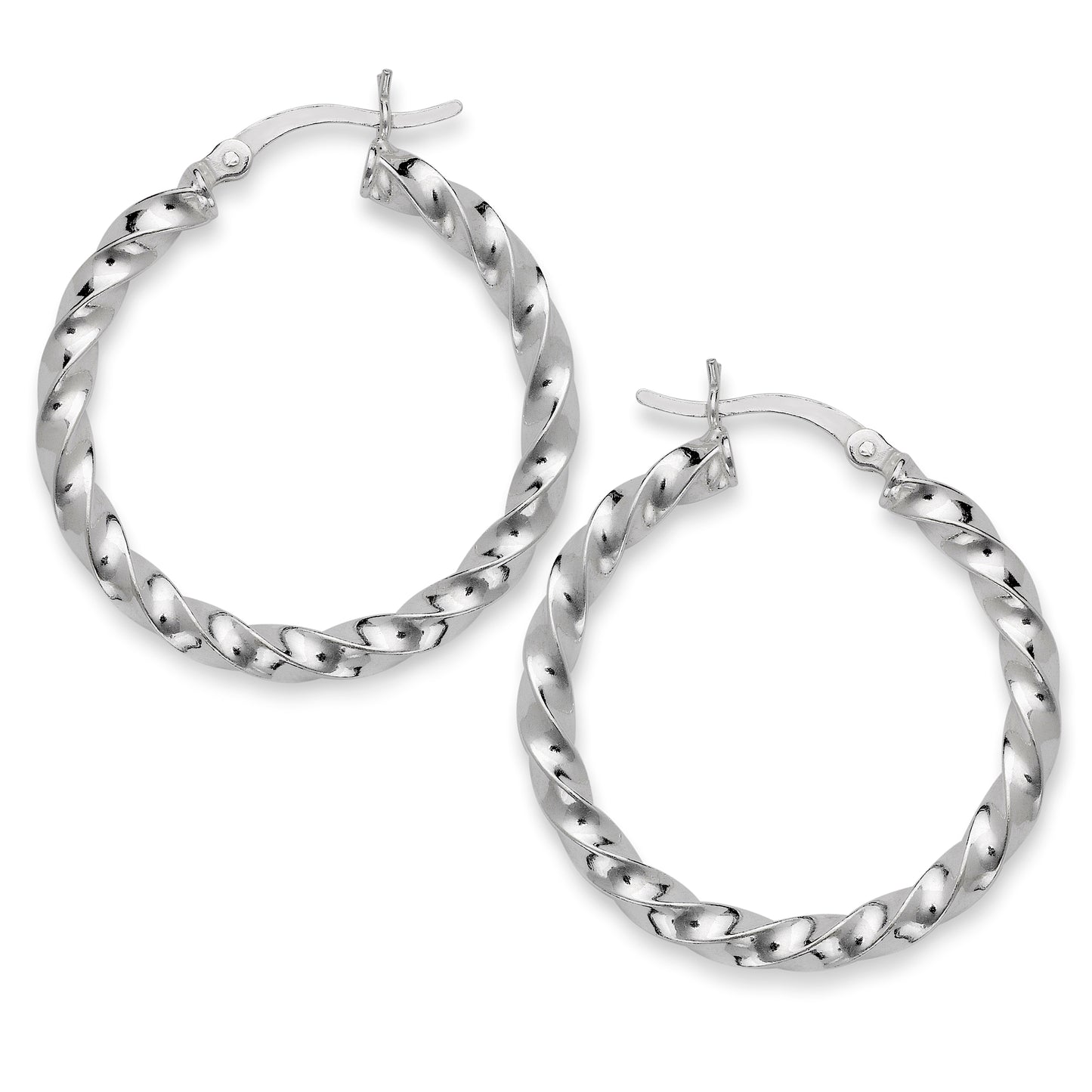 Twisted Tube .925 Sterling Silver Hoop Earrings