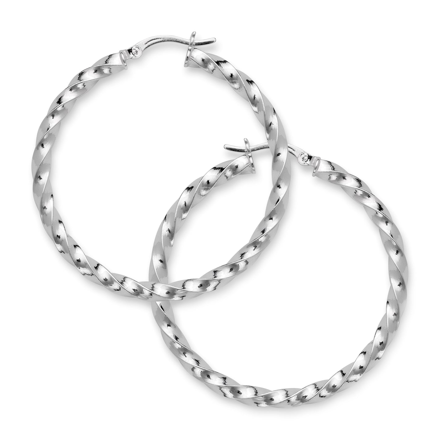 Twisted Tube .925 Sterling Silver Hoop Earrings