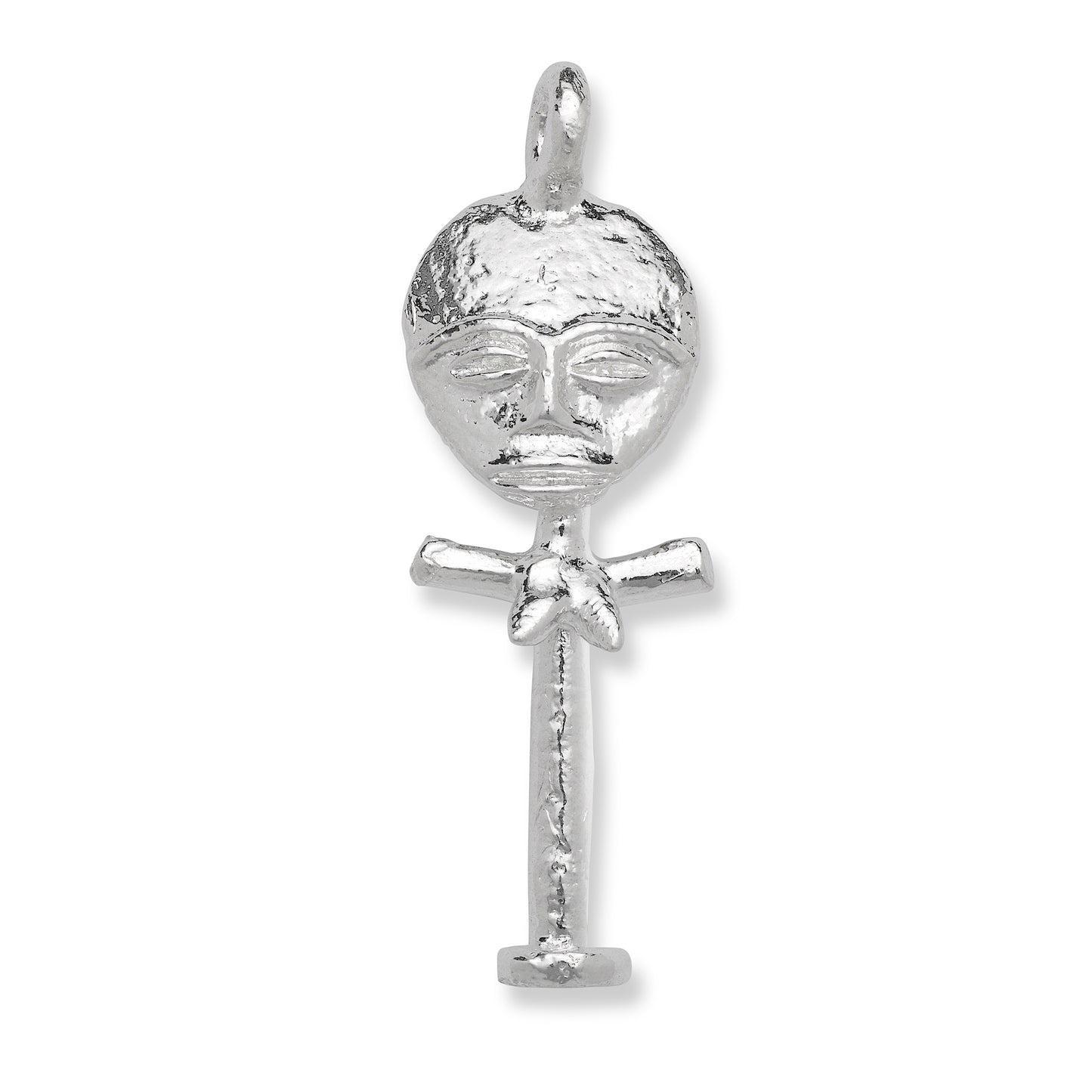 Ashanti Doll Pendant, African Fertility Doll, Solid .925 Sterling Silver Pendant, Handmade in the USA