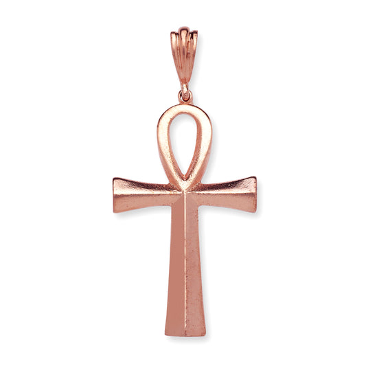 Real Pure Copper Large Smooth Ankh Pendant, Egyptian Symbol of Life Jewelry, Gift For Her Him