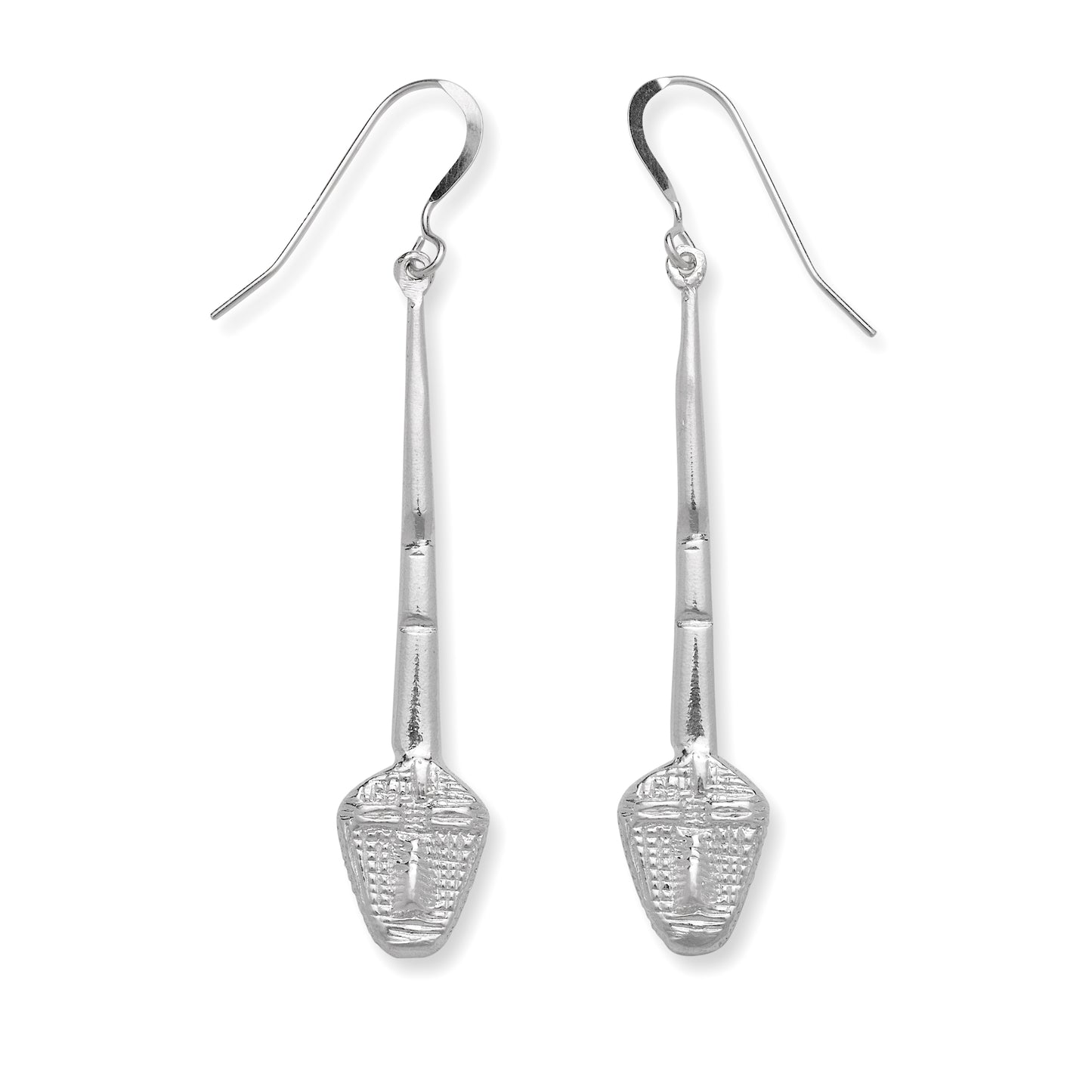 African Mask .925 Sterling Silver Stick Earrings
