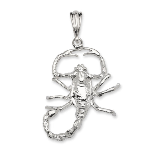 Large Scorpio .925 Sterling Silver Pendant, Scorpion Zodiac Birthday Gift, Vintage Pendant