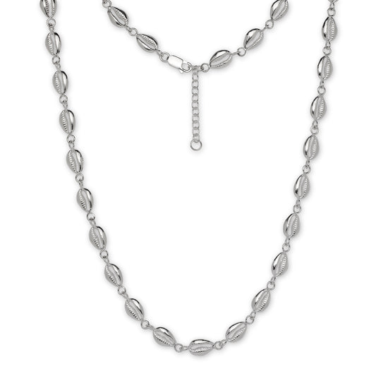 Flat Cowrie Shell .925 Sterling Silver Necklace