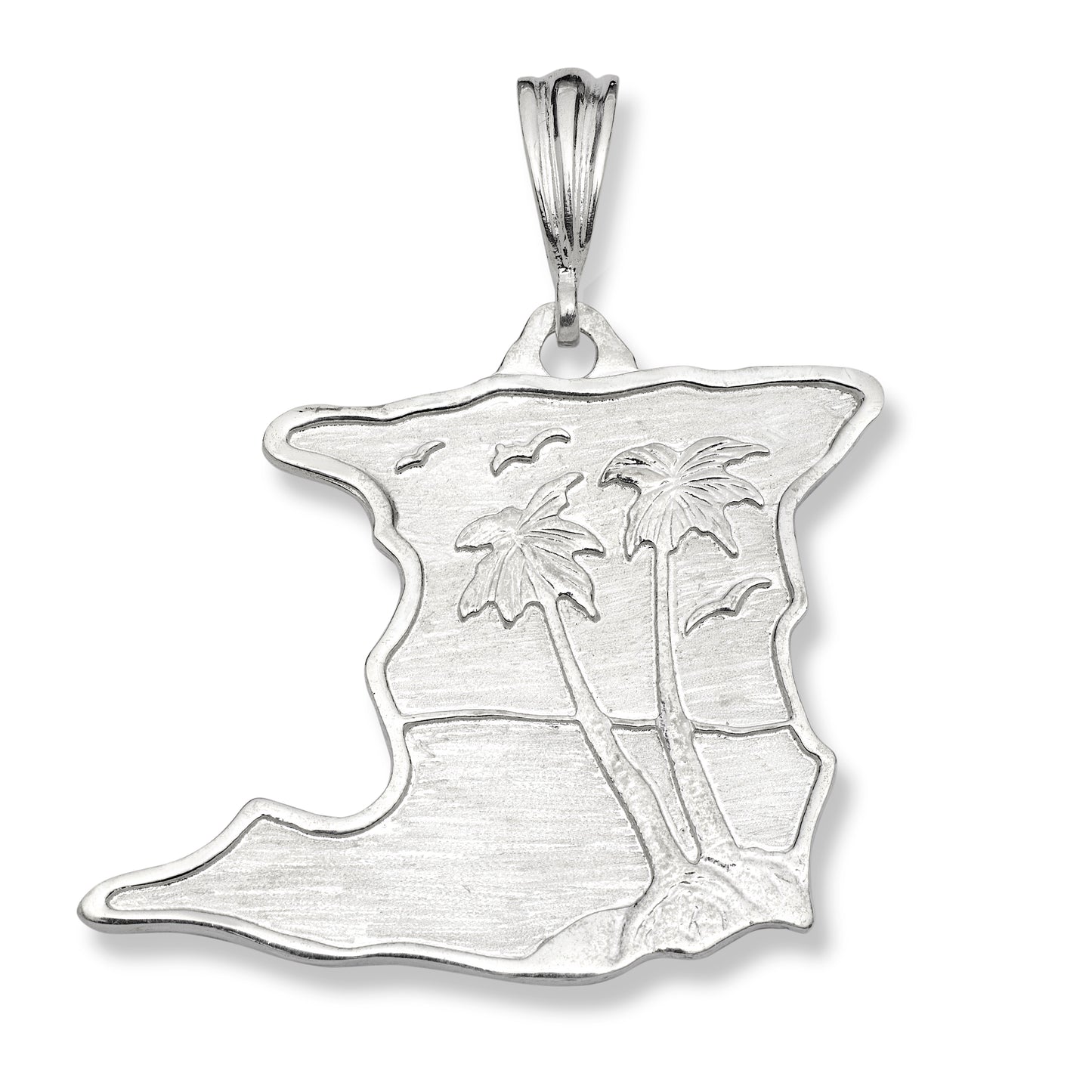 Trinidad Map 925 Sterling Silver Pendant Necklace