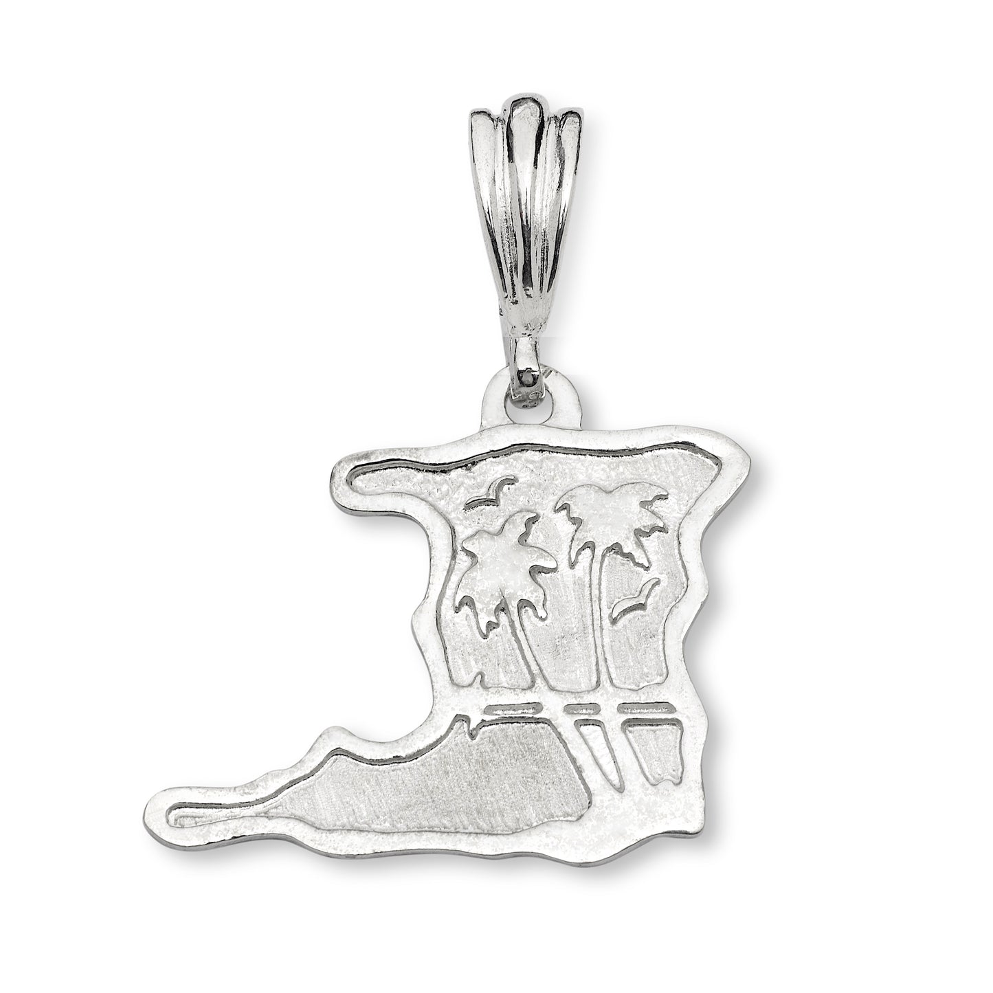 Trinidad Map 925 Sterling Silver Pendant Necklace