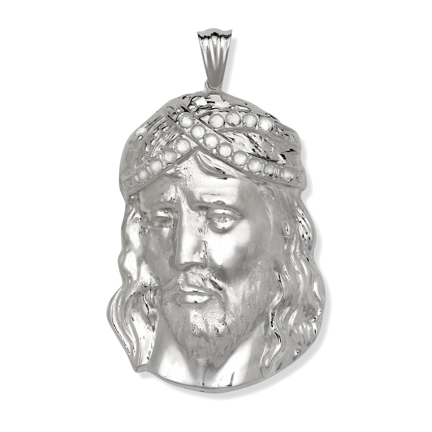 Jesus Head 925 Sterling Silver Large pendant