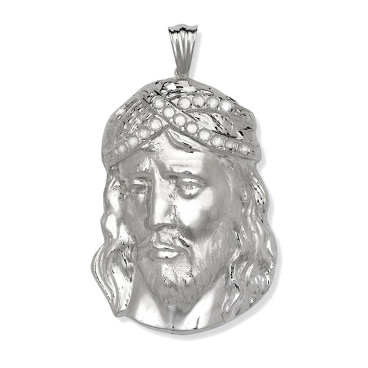 Jesus Head 925 Sterling Silver Large pendant