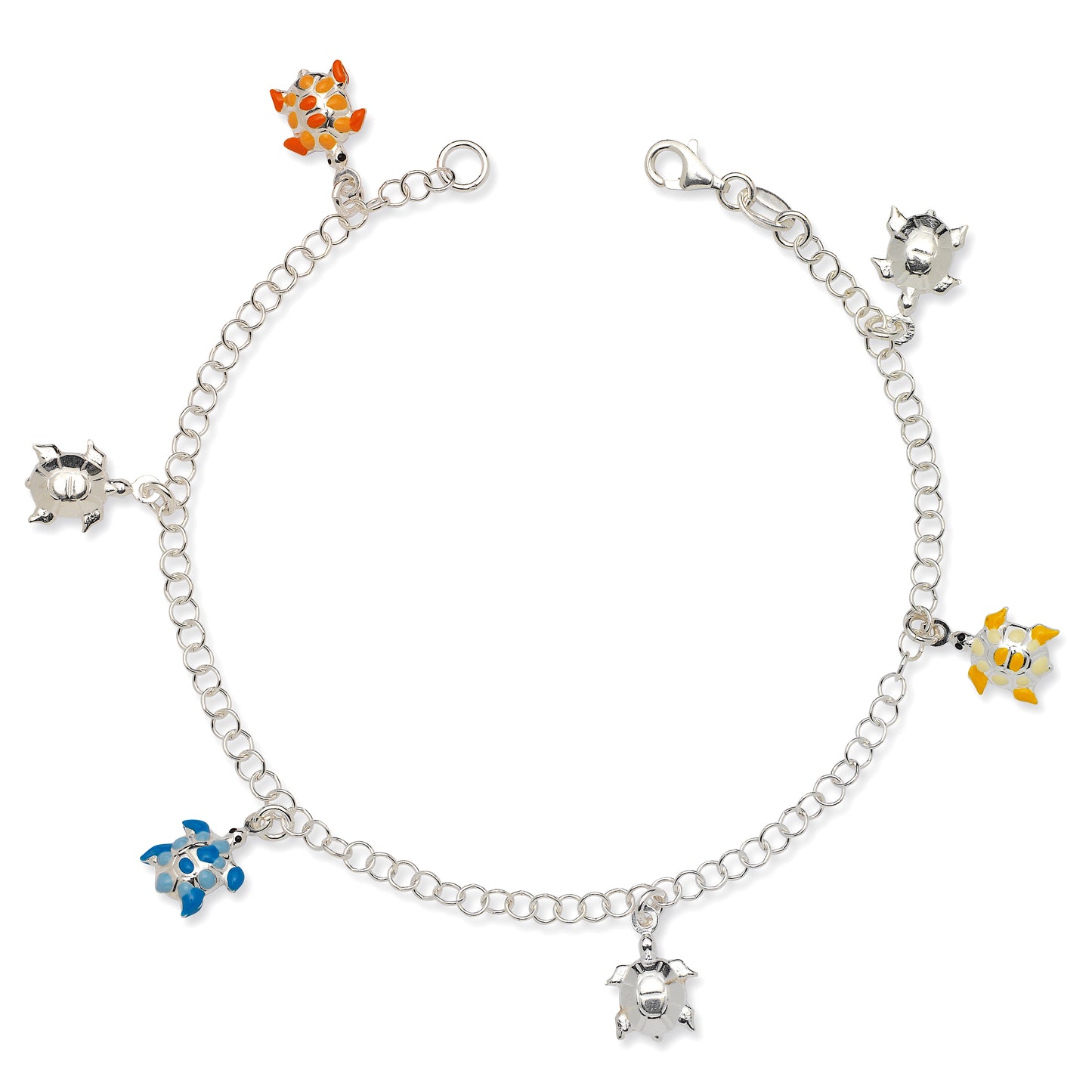 925 Sterling Silver Anklet with Charms