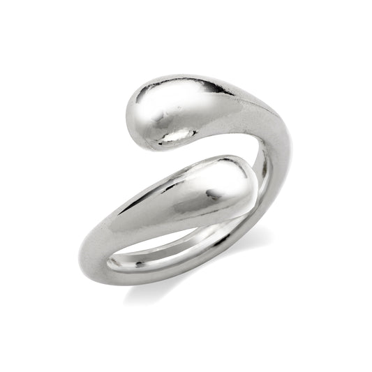 Teardrop Twisted Open Ring .925 Sterling Silver for men, for women