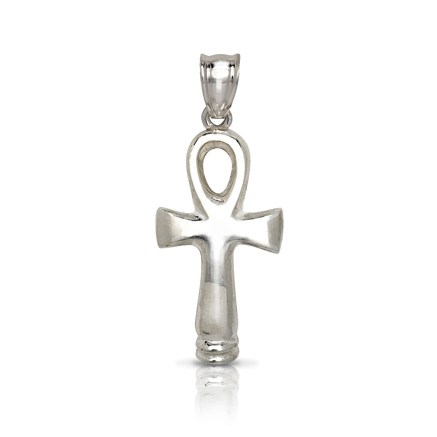 Smooth Ankh .925 Sterling Silver Pendant Necklace