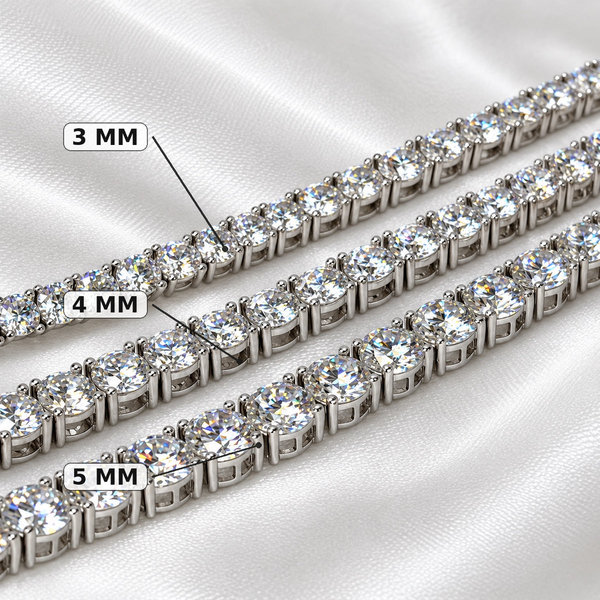 Moissanite Tennis Bracelet .925 Sterling Silver