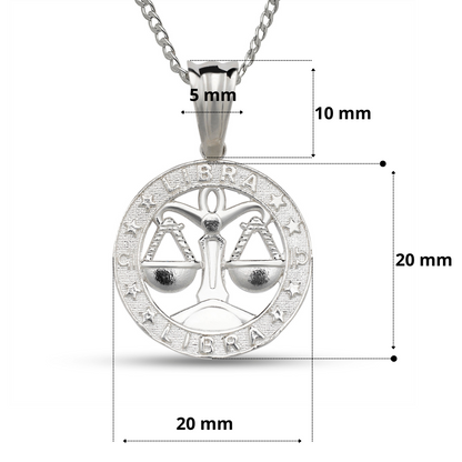 Better Jewelry .925 Sterling Silver Zodiac Sign Necklace