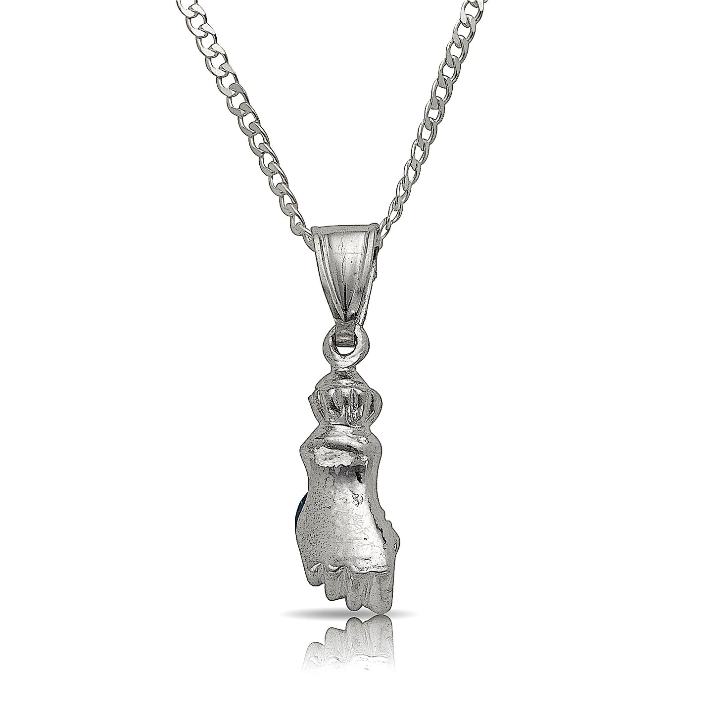 Fist Pendant w. Cuban chain .925 Sterling Silver - Betterjewelry