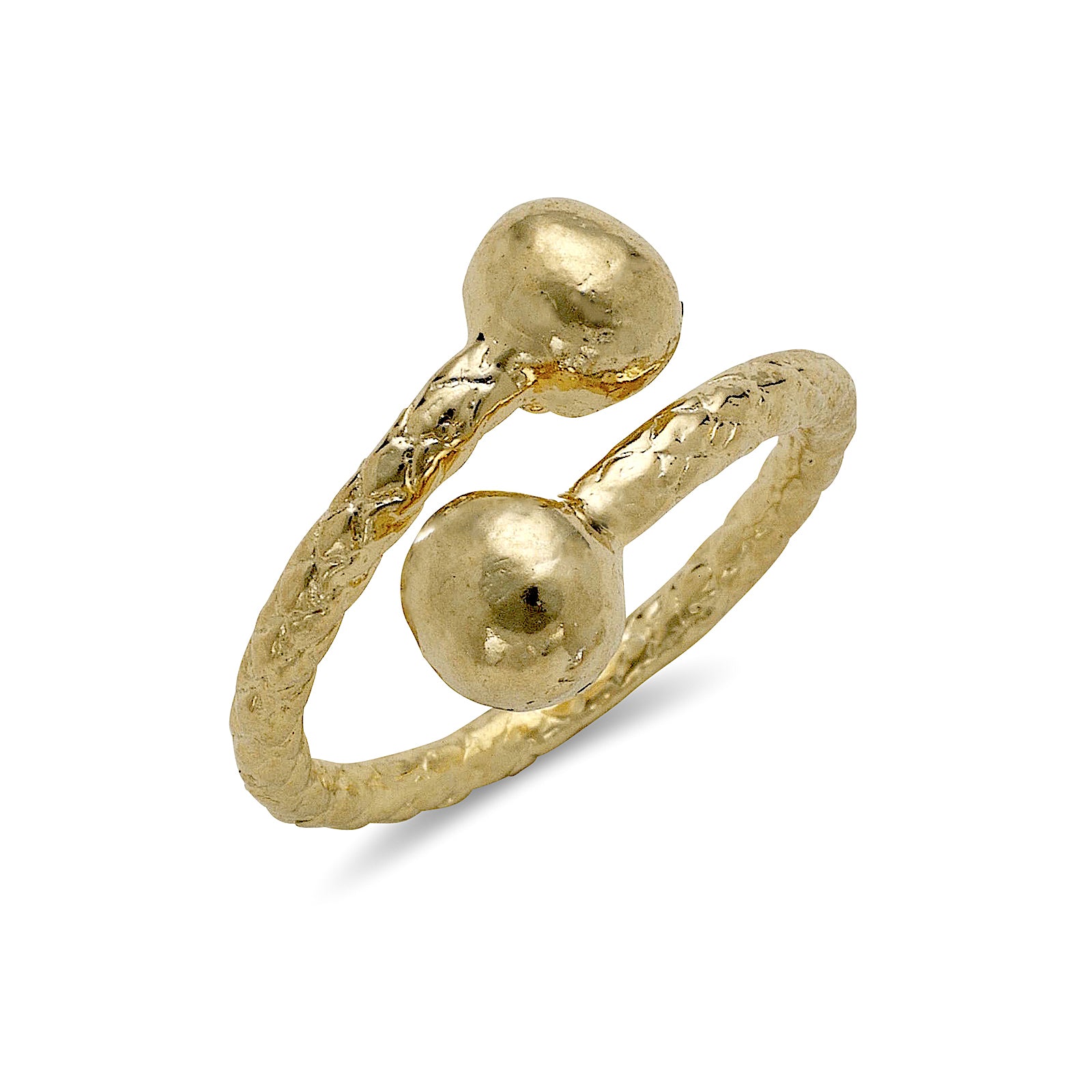 Classic Ball Ends 10K Yellow Gold West Indian Style Ring - Betterjewelry