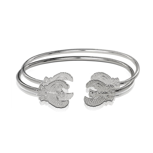 .925 Sterling Silver Phoenix West Indian bangles (pair) - Betterjewelry