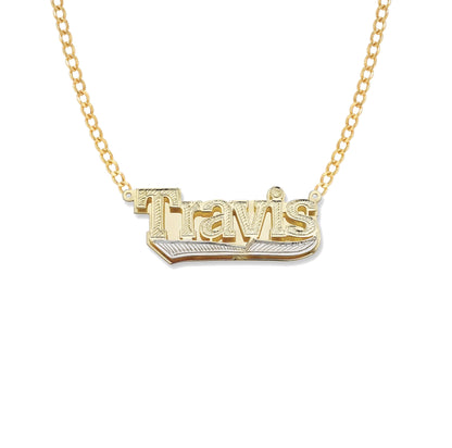 Better Jewelry 14K Gold Double Nameplate Necklace