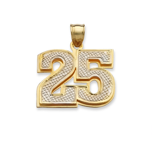 Better Jewelry Number 10K Gold Double Plate Pendant