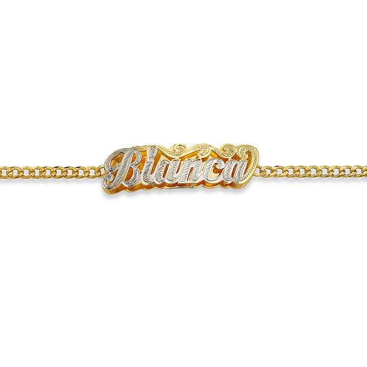 Better Jewelry Personalized 10K Gold Double Nameplate Bracelet
