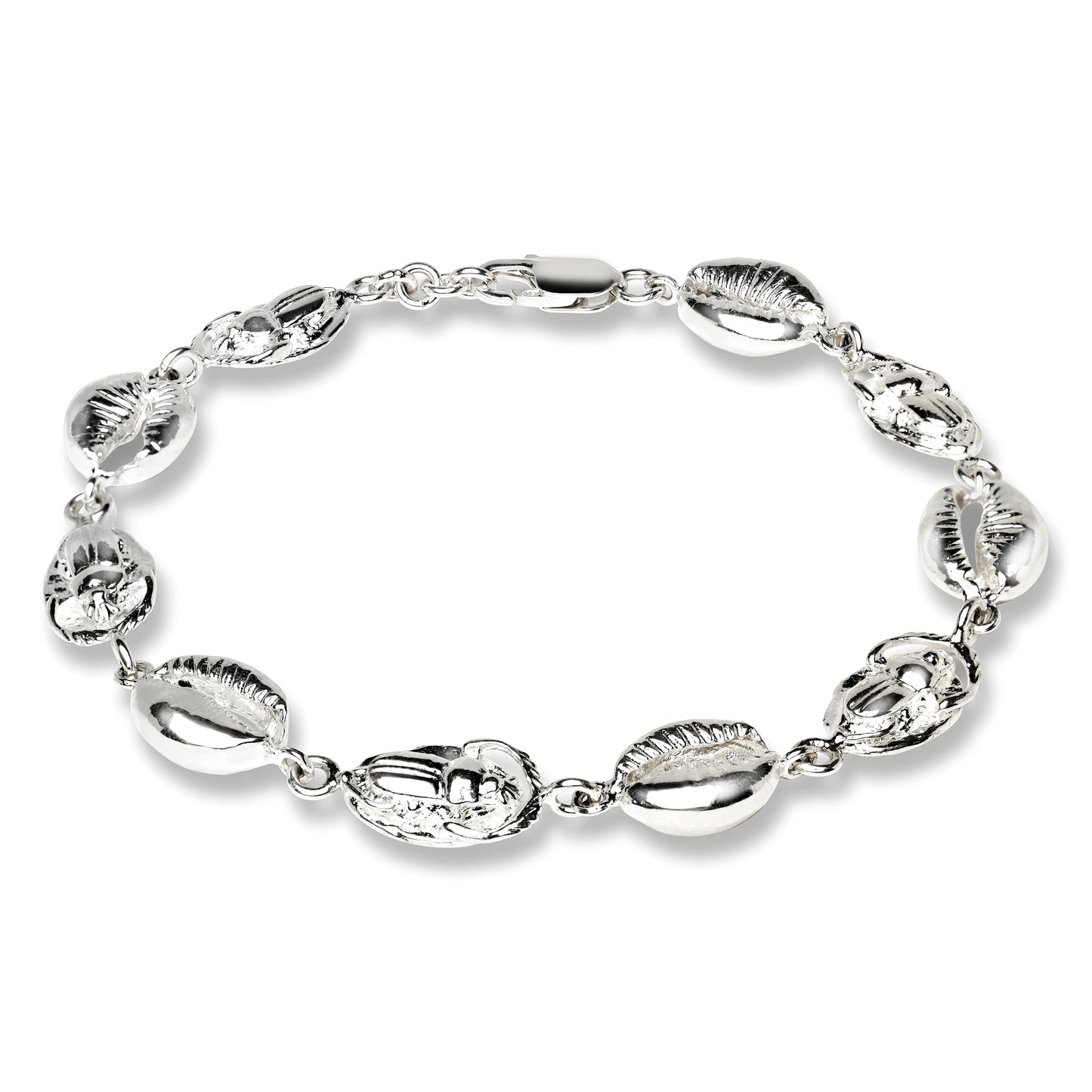 Better Jewelry Cowrie Shell Scarab .925 Sterling Silver Adjustable Link Bracelet