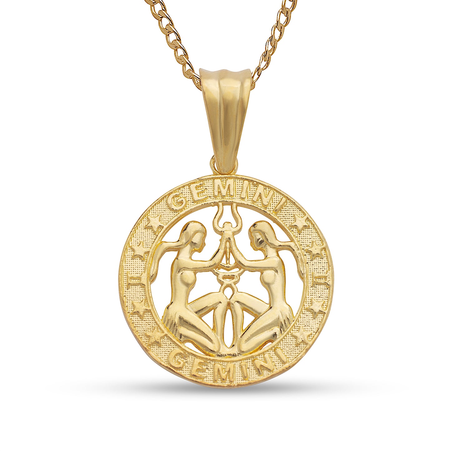 Zodiac Sign .925 Sterling Silver Necklace w. 14K Gold Plate